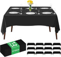 12 Pack Premium Black Plastic Table Cloth -70 X 120 Inch Rectangle Tablecloth, Disposable Tablecloth Plastic Table Cover for Parties (12, Black, 70" X 120" Rectangle)