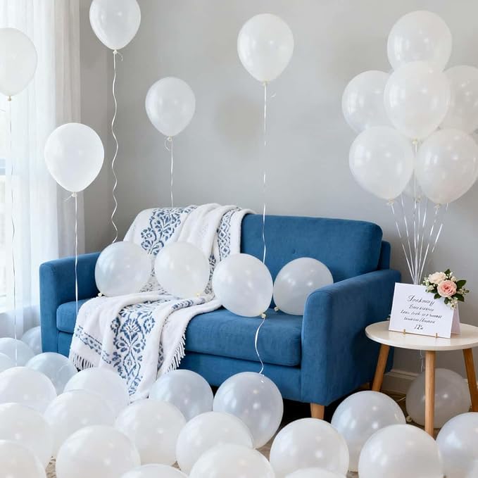 450 Pack White Balloons 12 Inch White Latex Balloon bulk - for Birthdays, Weddings, Baby Showers, Christmas, New Year & All Party Events