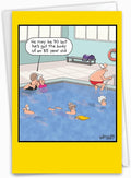 NobleWorks Hysterical Birthday Greeting Card with 5 x 7 Inch Envelope (1 Card) Bday Pool Hottie C7948BDG