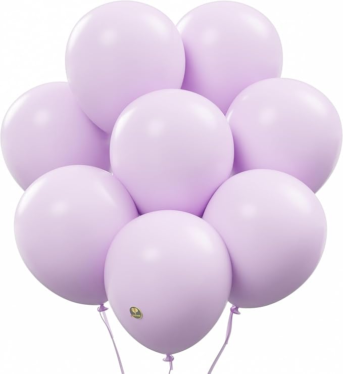 AFTERLOON® Biodegradable Balloons 24 pcs Pale Lavender 10 Inch, Matte Color Thickened Extra Strong Natural Latex Helium Float, Multicolor Colorful Bulk Color ballon Globos Para Decoration De Fiestas
