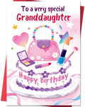 Granddaughter Birthday Card, Funny Birthday Card Gifts for Granddaughter from Grandma Grandpa-8x5.3 Inches, Double-Sided