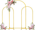 Arch Backdrop Stand 7.2FT, 6FT, 6FT Set of 3 Gold Wedding Arch Stand Balloon Arch Stand Stable Metal Arch Backdrop Frame for Wedding Ceremony Birthday Party Bridal Baby Shower Banquet Decoration