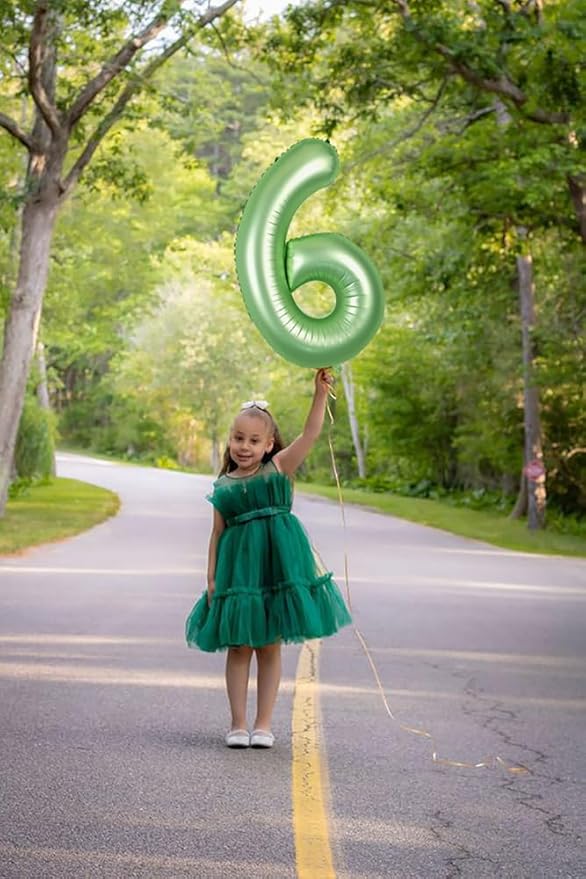 Balloon Numbers 40 Inch 5 Ballon for 5th Birthday Decorations, 15 25 35 50 Big Olive Green Number Balloons for Wedding Photo Shoot Party Decor