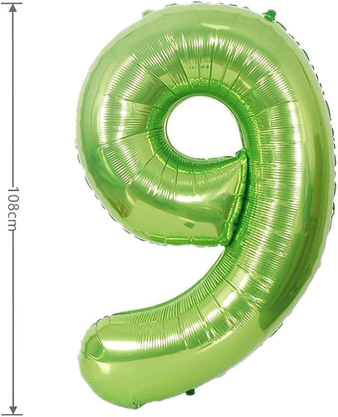 40 Inch Large Foil Helium Number Balloon Birthday Wedding Party 0-9 (Green, 9)