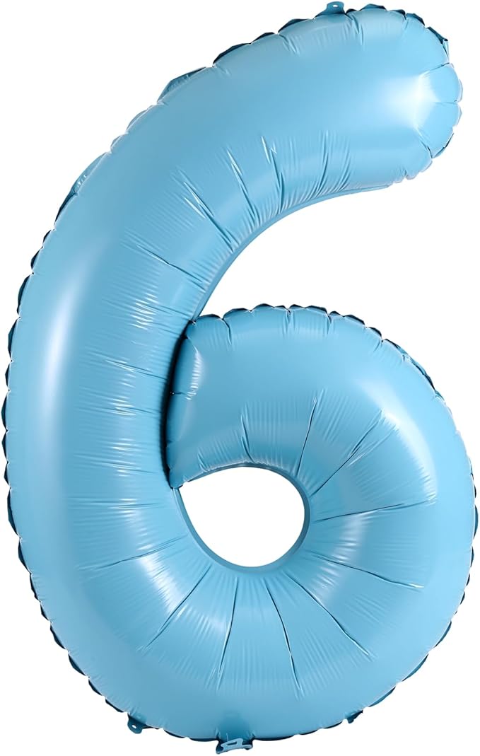 40 Inch Large Foil Helium Number Balloon Birthday Wedding Party 0-9 (Baby Blue, 6)