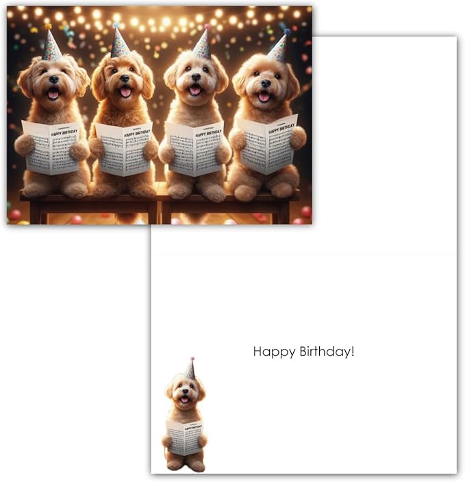 Gooji 5x7 Dogs Birthday Cards Bulk 10 Pack, Funny Humorous Cute Cards for Wife Husband Teenage Young Boy Girl Men Women Adult, Corgi Chihuahua Bulldog Pawthers Golden