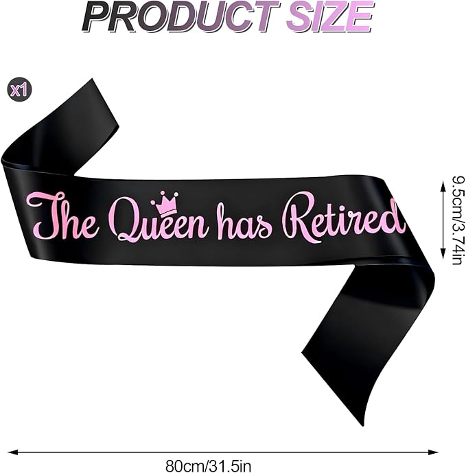 meleg otthon The Queen has Retired Sash, Black and Pink Retirement Sash for Women, Suitable for Retirement Party, Events, Decorations
