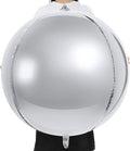 3 Pcs 32 Inch Metallic Silver Foil Giant Balloons 4d Jumbo Round Ball Large Holographic Balloons for Birthday Wedding Bridal Shower Anniversary Party Backdrop Decorations