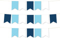 Andaz Press Hanging Pennant Banner with String, Baby Blue, White, Navy Blue, 1-Set, 24 Pennants, Approx. 12-Feet Long, Holiday Theme Colored Supplies