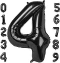 40 Inch Large Numbers Balloon, 4 Black Ballon for 4th 14 40 44 Birthday Party, Balloon 4 Number for Graduations Wedding Supplies