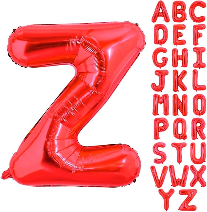 40 Inch Large Red Letter Z Balloons Alphabet Z Letter Balloons Foil Mylar Big Letter Balloons for Birthday Party Anniversary New Year Graduation Wedding Decorations