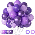 Purple Latex Balloon Set - 50 Pcs 12 Inches Dark Purple Balloons Metallic Purple Balloons for Birthday Wedding Baby Shower Party Decoration