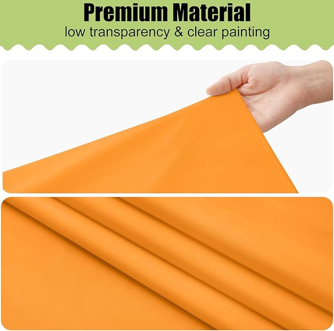 Smiry Disposable Table Cloth - 15 Pack, 54 x 108 Inch Waterproof Rectangle Tablecloths for Parties, Decorative Plastic Table Cover, Leakproof & Sturdy, Orange