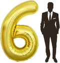 65 Inch Giant gold Foil Number Balloon,Old Children's Birthday Party Helium Balloon Wedding And Celebration Themed Party Decoration Supplies (6 Plus)