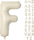 Biapian 40 Inch Letter F Balloons, Giant Cream F Foil Balloon, Big Single Alphabet A-Z Balloons, Beige Large Aluminum F Balloons Helium for Birthday, Baby Shower, Wedding, Anniversary Party Decoration