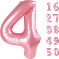 40 Inch Large Pearlescent Pink 4 Balloon Numbers Big Foil Number Balloons Giant Helium Happy 14th 24th Birthday Party Decorations for Man and Women, Huge Mylar Anniversary Party Supplies