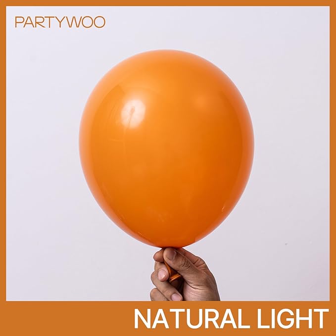 PartyWoo Burnt Orange Balloons 50pcs 12 Inch Terracotta Rust Fall Color Autumn Boho Balloon Arch Kit Garland for Wedding Birthday Baby Shower Thanksgiving Halloween Fall Party Decorations Orange-F53