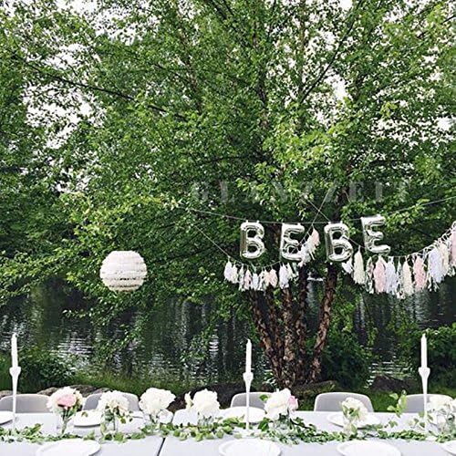 Glanzzeit 16 Inch Silver Foil Balloons Letters A to Z Numbers 0 to 9 for Prom Wedding Birthday Party Decor (Letter E)