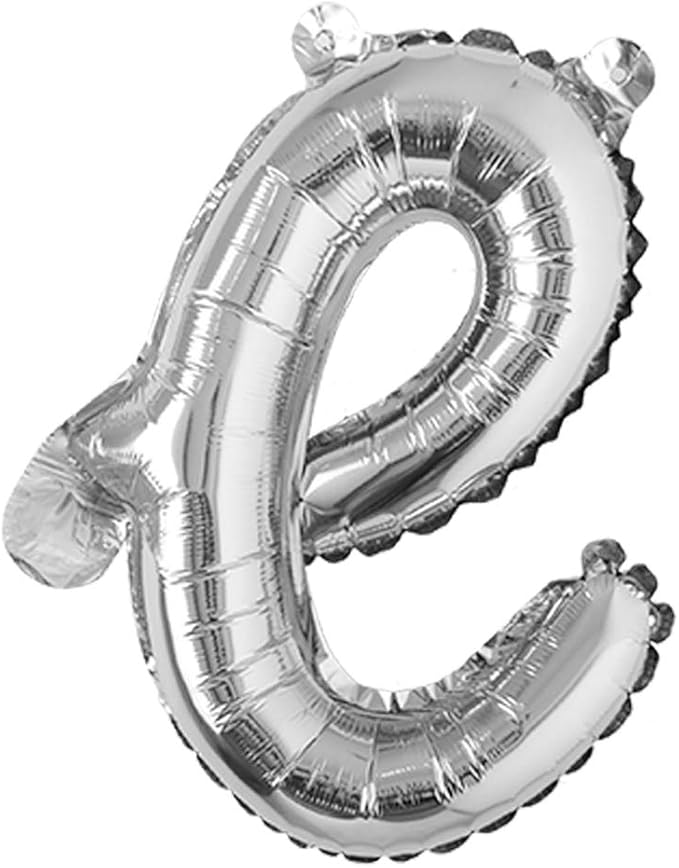 18 inch silver lowercase Happy Birthday Balloon Letter Ballon Wedding Balloon Birthday Party Decorations Kid Adult Name Baloon (18 inch Silver e)