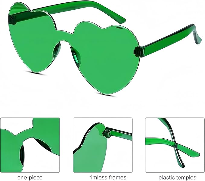 Heart Glasses Heart Shape Sunglasses for Valentine Mardi Gras Summer Women's Party Favor