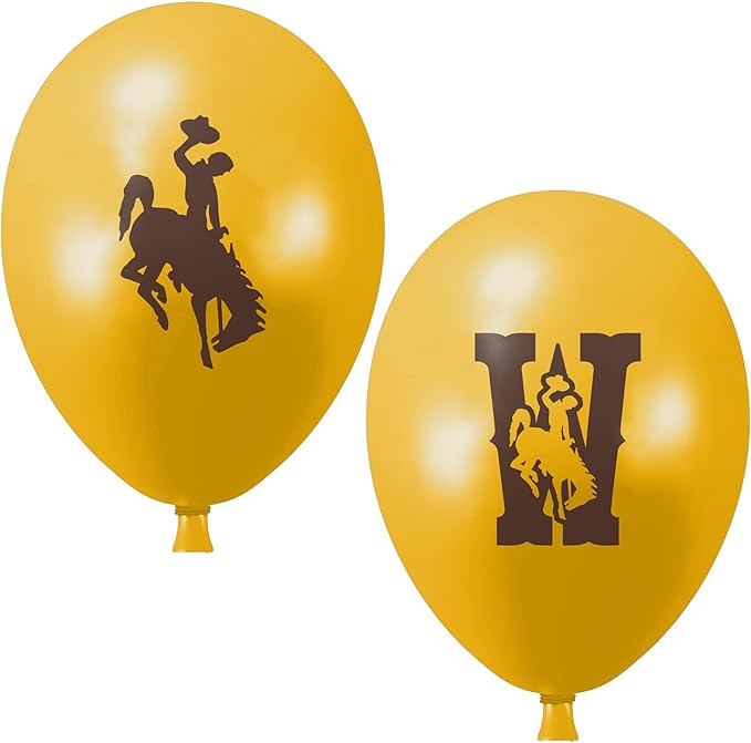 Wyoming Cowboys Balloons 10 Pack 11" Official Licensed Logos, Helium Quality Latex Balloons, Perfect for College Football Team Celebration, Decorated Front and Back by Westrick
