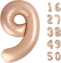 40 Inch Caramel Balloon Number 9,Jumbo Mylar Foil Helium Balloon for 9 19th 29th 39th 90th 99th Digital Balloons for Birthday Party,Wedding Anniversary Party Decorations