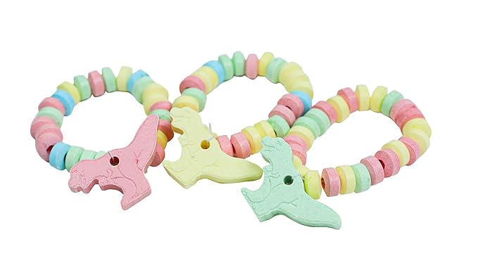 Dinosaur Candy Bracelets - Individually Wrapped Bulk (24 pieces) - Great for Dinosaur Birthday - Party Favors - Dino Goodie Bags - Baby Shower - Pinata - Party Favor Candy for Kids