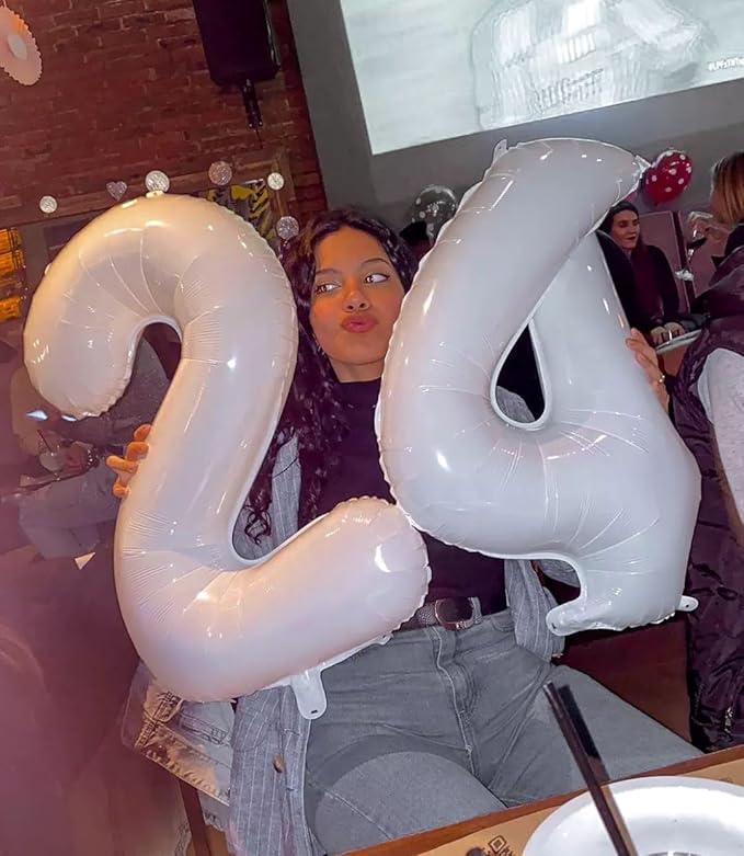 White Number 9 Balloon 40 Inch, 9 Balloon Number, 9th Birthday Decorations, White Party Supplies for Boys Girls