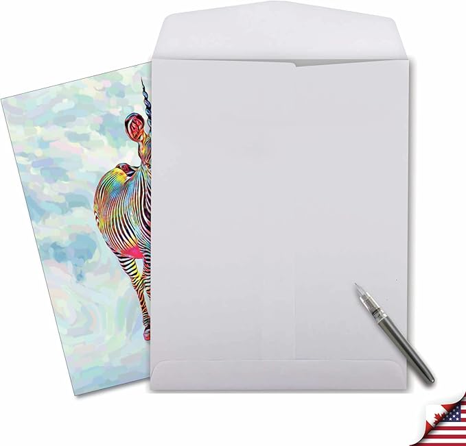 NobleWorks Jumbo Birthday Greeting Card From Us 8.5 x 11 Inch with Envelope (1 Pack) Oversize Jumbo Bday Zebra-corns-Forward J10312CBDG-US