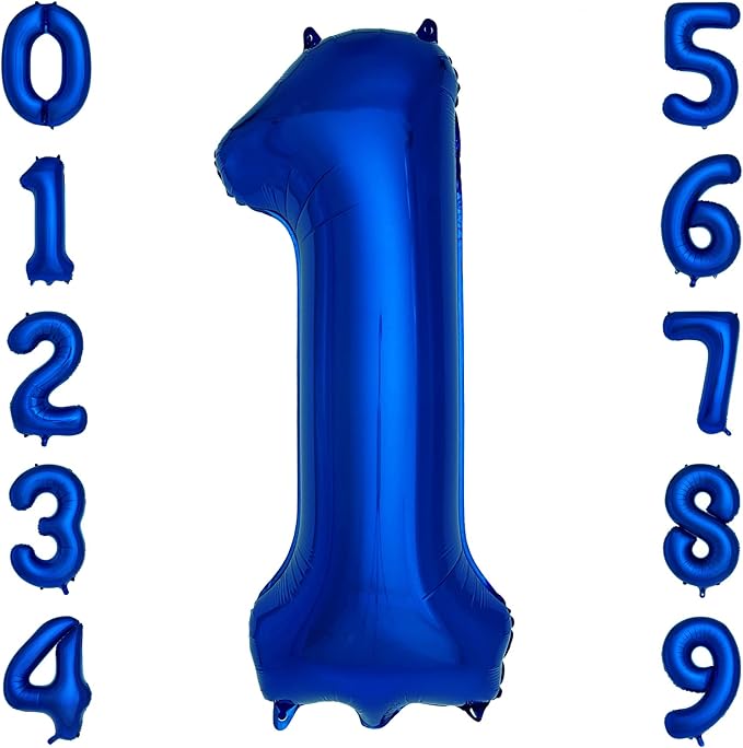 Navy Blue Number 1 Balloons 40 Inch Large Dark Blue Helium Foil Balloons for Birthday Party 2024 Graduation Decorations Anniversary Celebrations (Number 1)