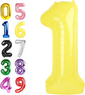 1 Balloon Number, 40 Inch Yellow Balloons for Birthday Party Decoration, Foil Number Ballon for 1, 10, 11, 15, 16, 18, 100 Celebration, Boy and Girl Birthday, Baby Shower, Anniversary Decor