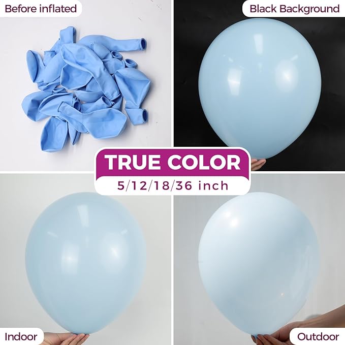 Bezente Pastel Blue Latex Party Balloons - 150 Pack 5 inch Round Helium Light Blue Bridal Blue Balloons for Boys Girls Birthday Bridal Shower Gender Reveal Wedding Anniversary Party Decorations