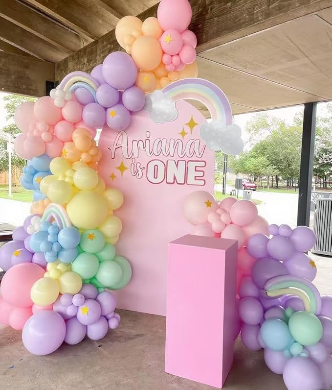 Pastel Rainbow Balloon Arch Kit, 162Pcs Macaron Assorted Colorful Party Balloon Garland Kit for Baby Shower, Wedding, Engagements, Birthday, Gender Reveal, Anniversary, Easter Decorations