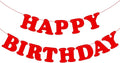 Red Happy Birthday Banner Sign Birthday Party Supplies Party Background for Kids Boys Girls Birthday Party Decorations