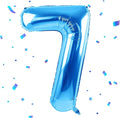40 inch Blue Number Balloon Giant Foil Helium Balloons Blue Number 7 Balloon for 7th Birthday Party Decorations