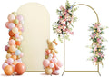 Arch Backdrop Stand and Cover Set, Metal Balloon Arch Backdrop 7.2ft, Gold Arched Stand Frame for Wedding, Parties,Birthday, Backdrop Decorations (Beige,7.2ft)