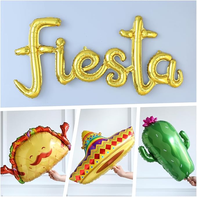 Cinco de Mayo Fiesta Balloon Arch Kit, 171Pcs Rainbow Colors Balloon Garland for Mexican Fiesta Party Decorations Hawaii Tropical Luau Birthday Party Backdrop Inflatable Cactus Taco Carnival Balloons