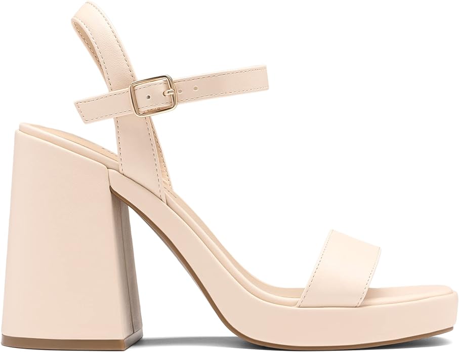 DREAM PAIRS Heels for Women Block Chunky Platform High Heels Open Toe Fashion Wedding Party Evening Prom Dance Ankle Strap Dress Pump Sandals Shoes
