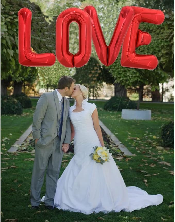 TONIFUL 40 Inch Large Bright Red Letter Balloons A-Z, Giant Jumbo Helium Foil Mylar Big Letter L Balloons for Birthday Party Anniversary Wedding Decorations