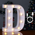 Foaky Rechargeable LED Letter Lights Sign Marquee Light Up Letters Sign for Night Light Wedding/Birthday Party Christmas Lamp Home Bar Decoration (D)