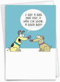 NobleWorks - Funny Birthday Greeting Card with 5 x 7 Inch Envelope (1 Card) Animal Lovers Puppy Bday Dog DNA Test C7909BDG
