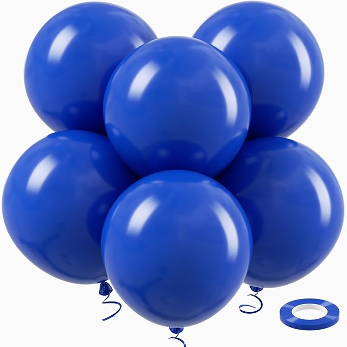 18 Inch Royal Blue Large Balloons - 35Pcs Thick Blue Balloons Big Round Latex Party Balloons for Birthday Baby Shower Wedding Graduation Blue Themed Party Decorations