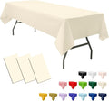 3-Pack Premium Plastic Ivory Tablecloth Disposable 54" x 108" Rectangle Cream Table Cover PEVA Party Milky Off White Table Cloths for Birthday Wedding Engagement Bridal Shower Banquet