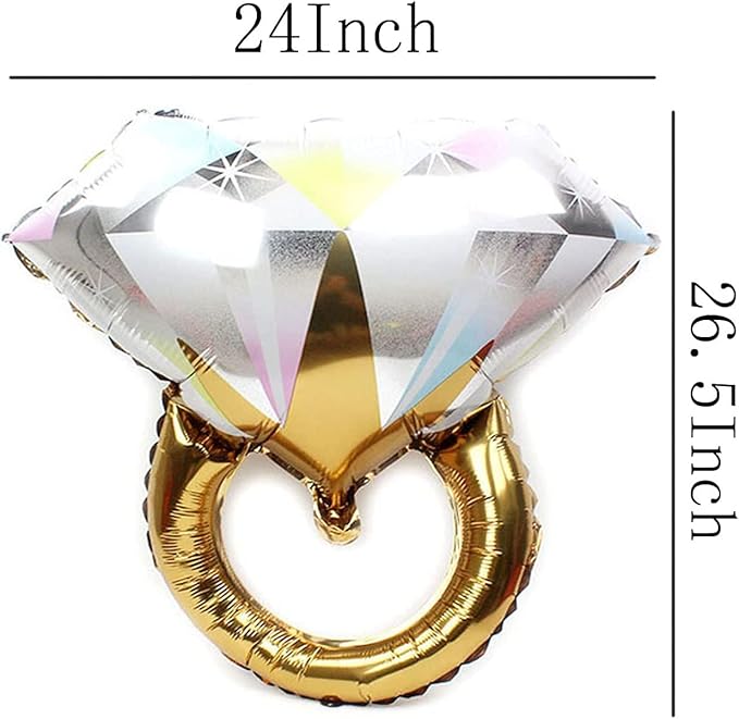 SHUNTAI Gold Engagement Party Decorations Ring Balloons Gold 16 inch Miss to Mrs Letter Balloons Banner Kit Engagement Aluminum Balloon for Wedding Bridal Shower Party Decor