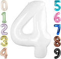 40 Inch Large Numbers Balloon, 4 White Ballon for 4th 14 40 44 Birthday Party, Balloon 4 Number for Graduations Wedding Supplies