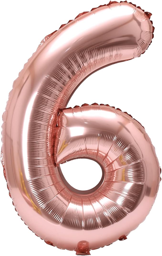 40 Inch Large Foil Helium Number Balloon Birthday Wedding Party 0-9 (Rose Gold, 6)