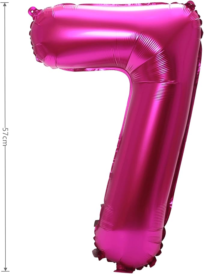 YPSelected 32 Inch Large Foil Helium Number Balloon Birthday Wedding Party 0-9 (Rose Red, 7)