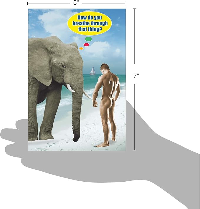 NobleWorks -1 Funny Birthday Card for Men - Inappropriate Grown-Up Humor, Hilarious Birthdays (Buyer Discretion Advised) - Breathe Through that Thing 9982