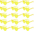 PLULON Heart Sunglasses for Women 5/12/25 Pcs, Heart Glasses Valentine Day Rimless Shaped Candy Color Fun Glasses Party Favor