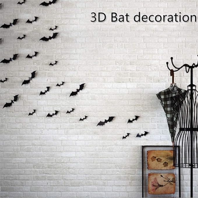 Leesoot Halloween Decorations 164pcs Balloon Arch Kit + 3D Stickers Bat Spider Ghost for Halloween Party, Orange Apricot Balloons with Pumpkin Foil Balloons Home Decoration
